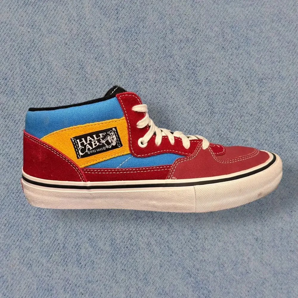 Vans Half Cab Pro Red Multi-Color Skateboarding Shoes, Men Size 9 - Picture 2 of 7